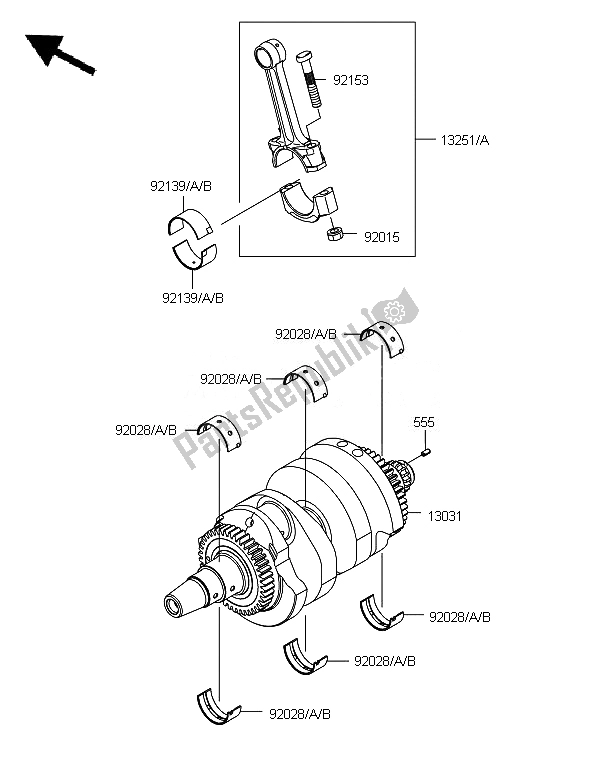 Todas las partes para Cigüeñal de Kawasaki Versys 650 2010