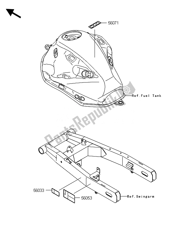 Todas las partes para Etiquetas de Kawasaki Z 800E Version 2014