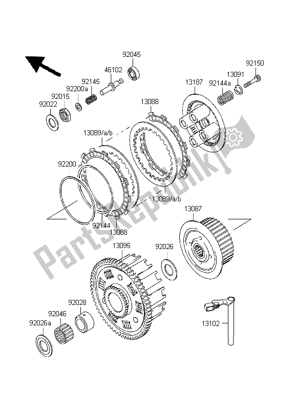 Toutes les pièces pour le Embrayage du Kawasaki Ninja ZX 6R 600 1999