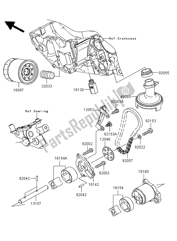 Todas las partes para Bomba De Aceite de Kawasaki Versys ABS 650 2009