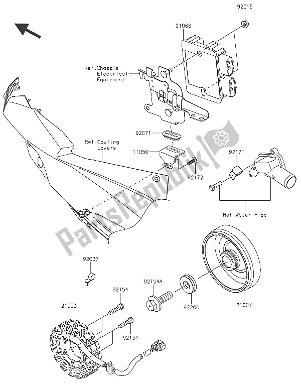 All parts for the Generator of the Kawasaki Ninja ZX 10R ABS 1000 2016