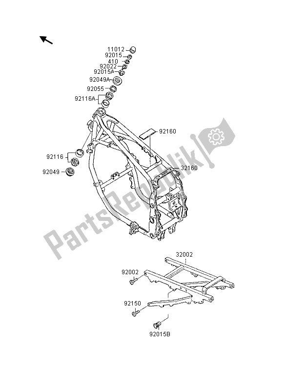 Tutte le parti per il Telaio del Kawasaki GPX 600R 1995