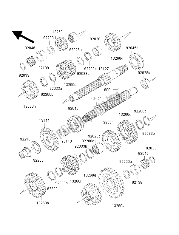 Toutes les pièces pour le Transmission du Kawasaki Ninja ZX 6R 600 2002