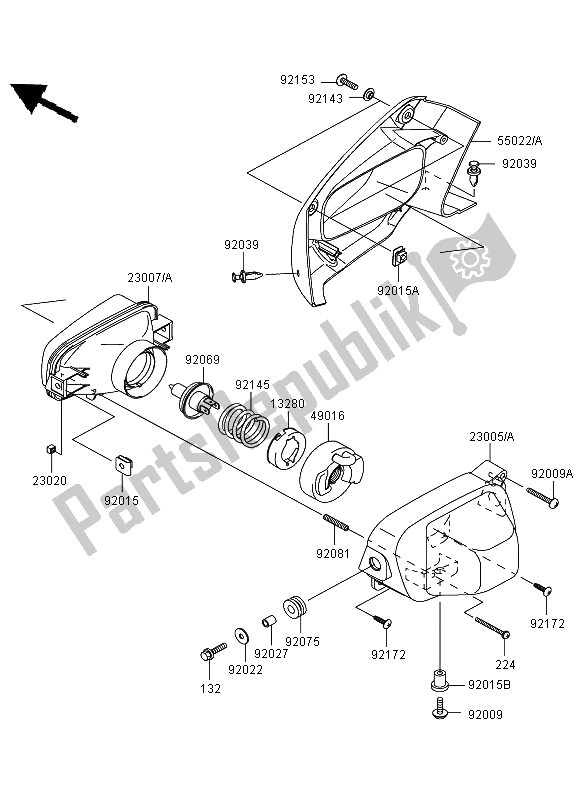 Tutte le parti per il Faro del Kawasaki KVF 650 4X4 2006