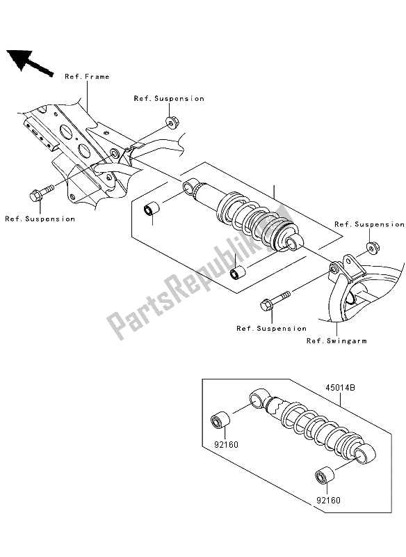 Tutte le parti per il Ammortizzatore del Kawasaki KLX 110 2003