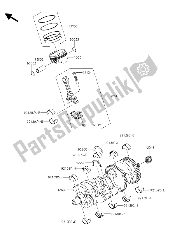 Todas las partes para Cigüeñal Y Pistón (s) de Kawasaki Ninja H2R 1000 2015