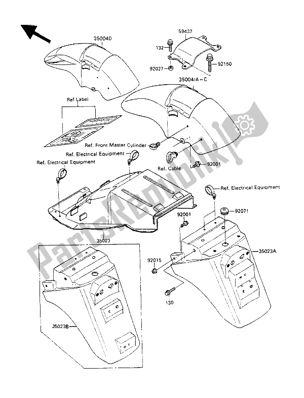 Todas las partes para Defensas de Kawasaki GPX 600R 1990