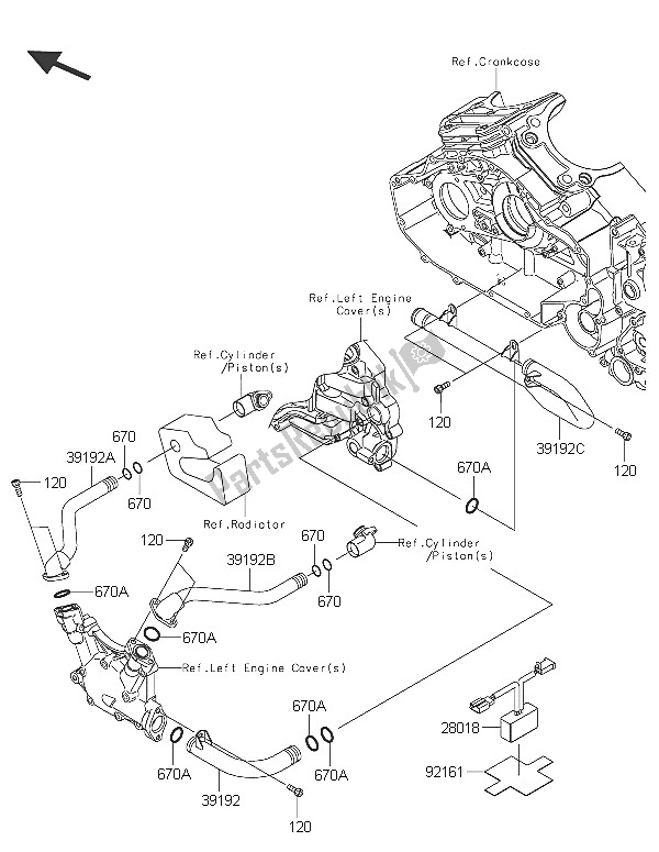 Toutes les pièces pour le Conduite D'eau du Kawasaki Vulcan 1700 Voyager ABS 2016