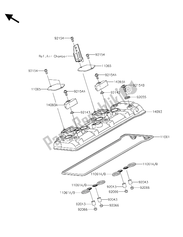 Todas las partes para Cubierta De Tapa De Cilindro de Kawasaki Ninja H2R 1000 2015