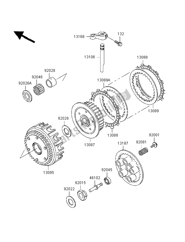 Toutes les pièces pour le Embrayage du Kawasaki Zephyr 550 1998