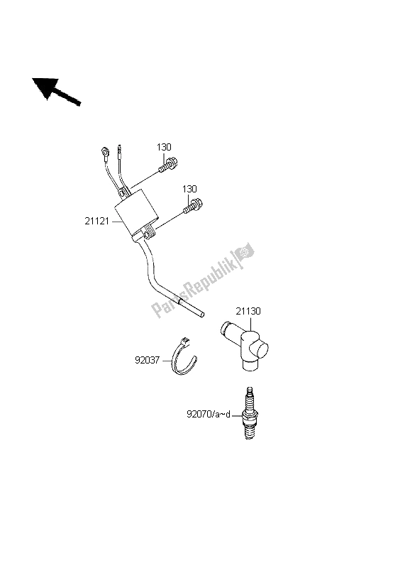 All parts for the Ignition System of the Kawasaki KX 125 1999