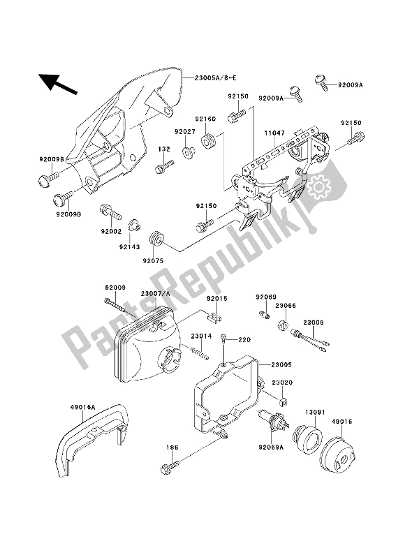 Toutes les pièces pour le Phare (s) du Kawasaki KLX 650 1994