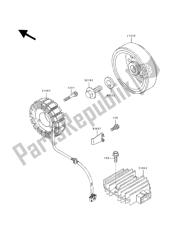 All parts for the Generator of the Kawasaki ZXR 400 1992