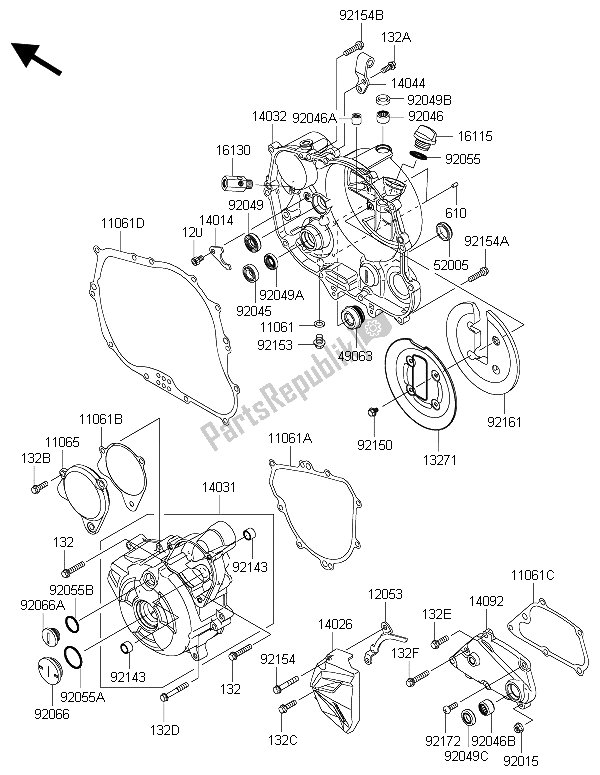 All parts for the Engine Cover(s) of the Kawasaki Ninja 250 SL 2015