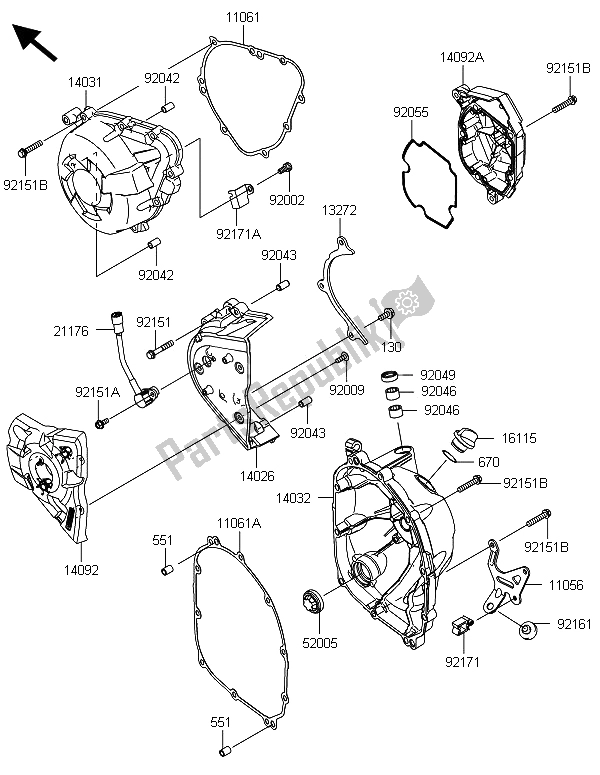 Todas las partes para Cubierta (s) Del Motor de Kawasaki Z 1000 ABS 2013