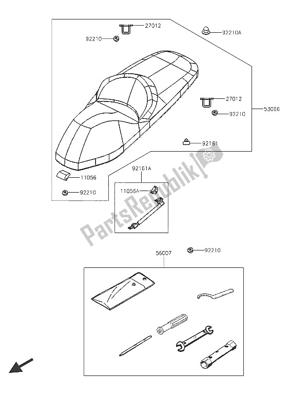 Todas las partes para Asiento de Kawasaki J 125 2016