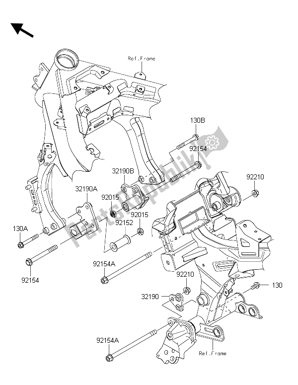 Wszystkie części do Mocowanie Silnika Kawasaki ER 6F 650 2015