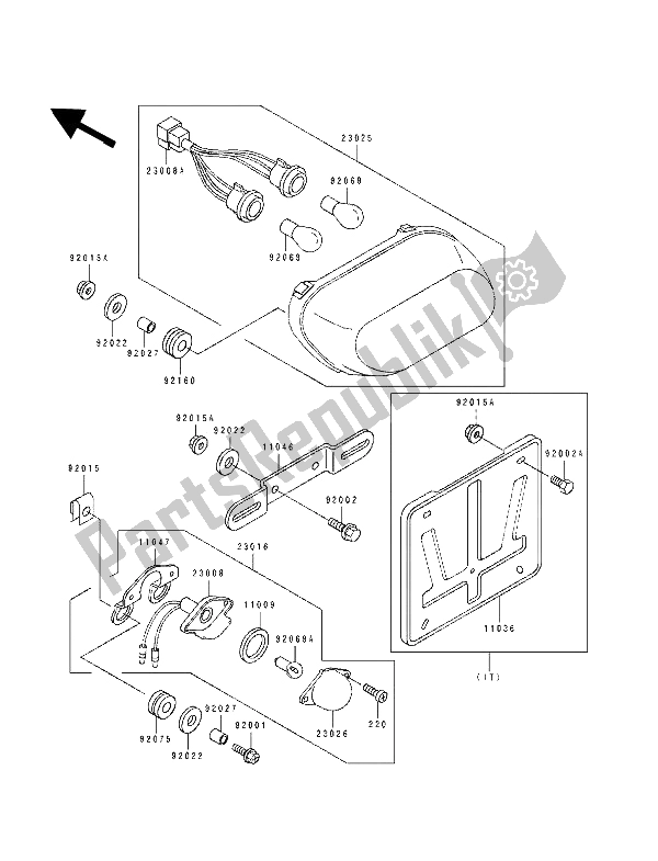 All parts for the Taillight(s) of the Kawasaki ZZ R 1100 1994