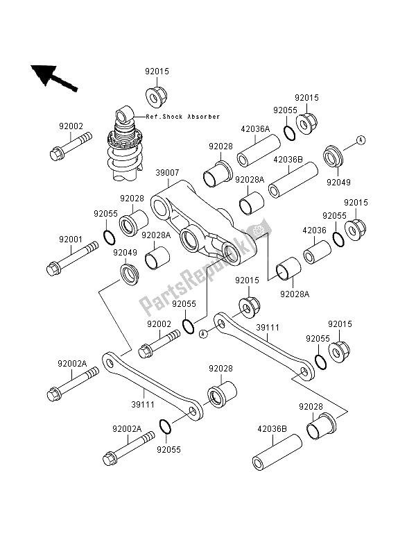 Tutte le parti per il Sospensione del Kawasaki GPZ 500S 1996