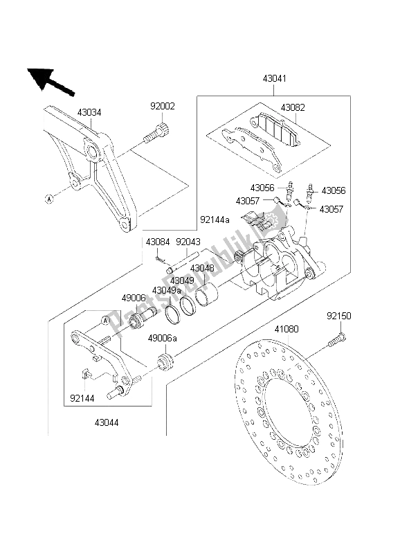 Toutes les pièces pour le Frein Arriere du Kawasaki VN 800 Drifter 2001