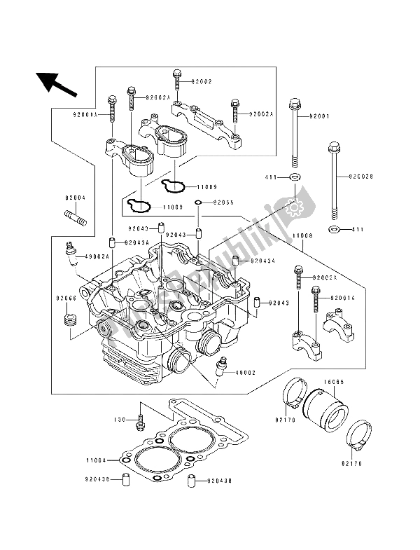 Todas as partes de Cabeça De Cilindro do Kawasaki EL 250E 1991