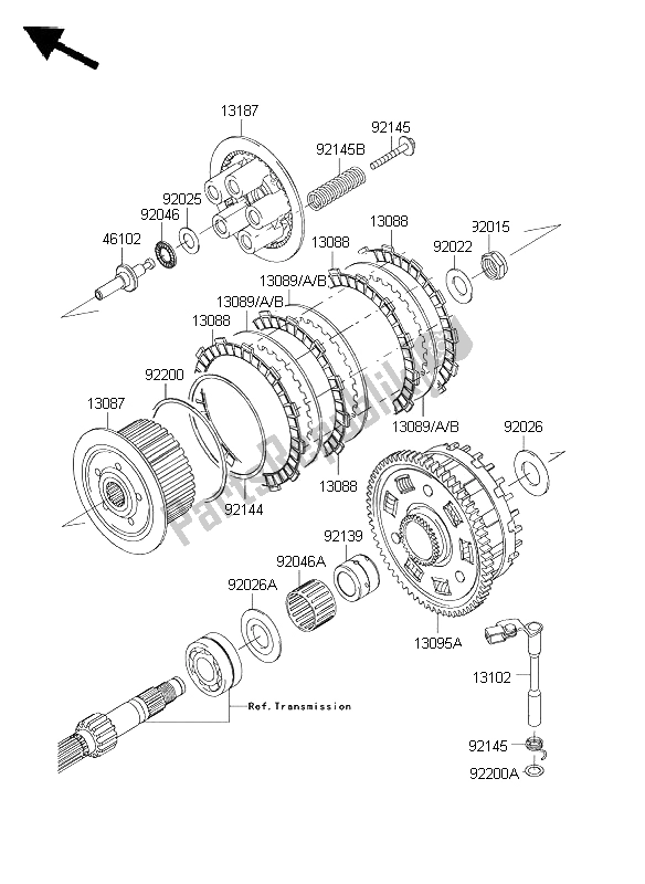 Todas las partes para Embrague de Kawasaki Z 1000 ABS 2009