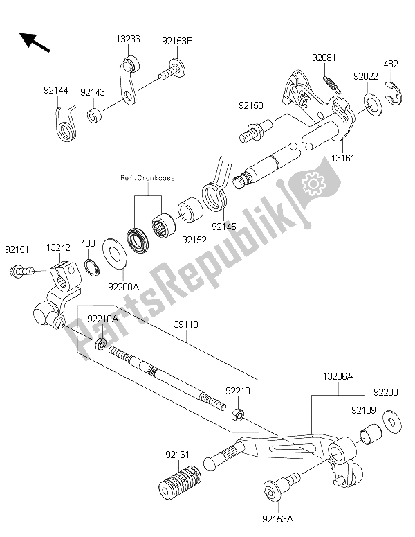 Toutes les pièces pour le Mécanisme De Changement De Vitesse du Kawasaki Z 1000 SX 2015