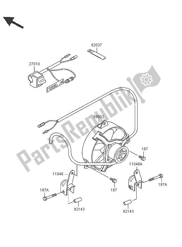 All parts for the Cooling of the Kawasaki KLF 300 2005