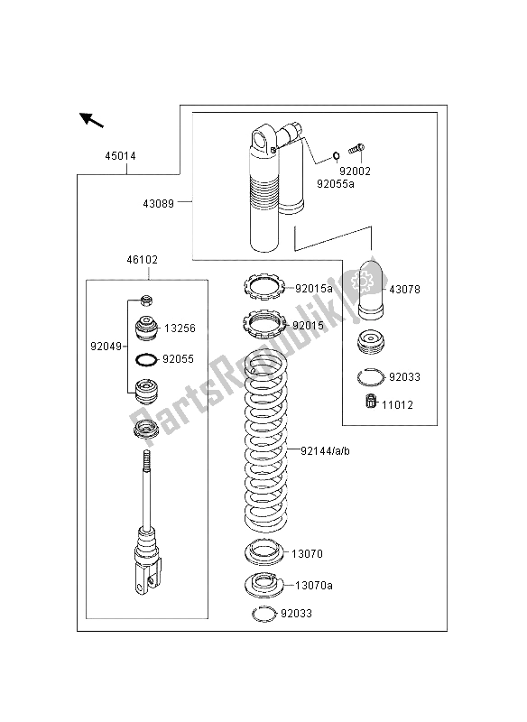 Tutte le parti per il Ammortizzatore del Kawasaki KX 125 1997