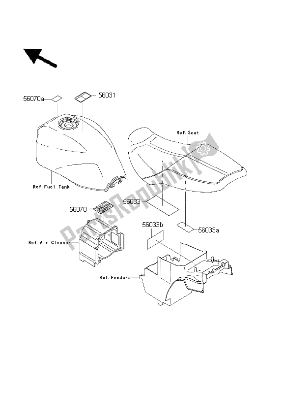 Todas las partes para Etiquetas de Kawasaki ZRX 1200 2001