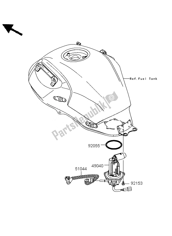 All parts for the Fuel Pump of the Kawasaki Versys ABS 650 2011