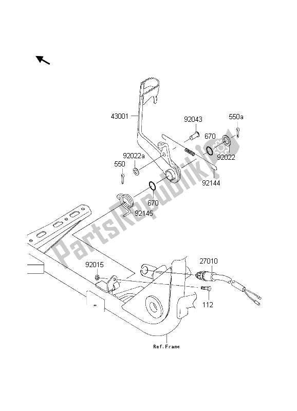 Tutte le parti per il Pedale Del Freno del Kawasaki KVF 360 Prairie 4X4 2003