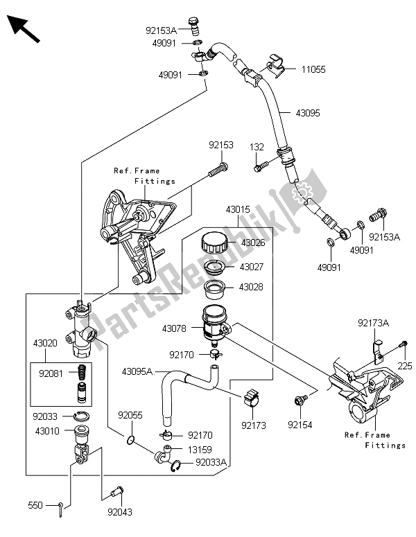 Todas las partes para Cilindro Maestro Trasero de Kawasaki Z 1000 2013