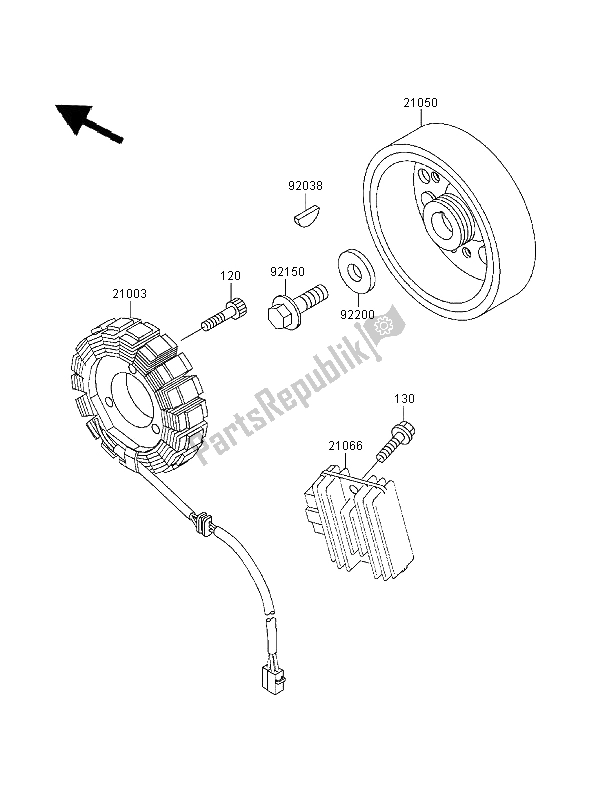 All parts for the Generator of the Kawasaki ZZR 600 1995