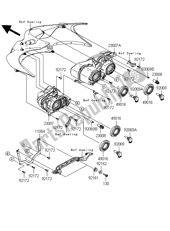 Toutes les pièces pour le Phare du Kawasaki ZZR 1400 ABS 2011