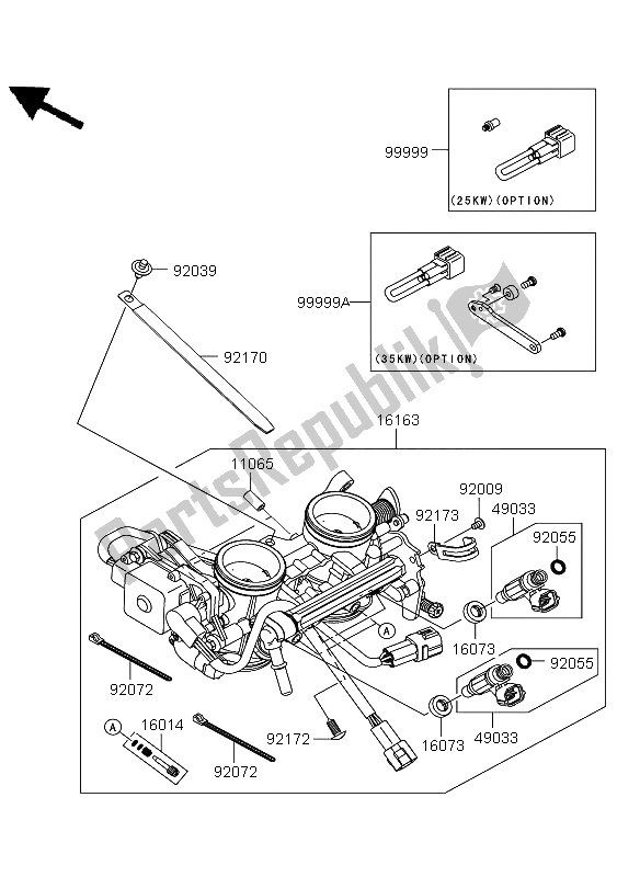 Toutes les pièces pour le Manette De Gaz du Kawasaki Versys ABS 650 2012