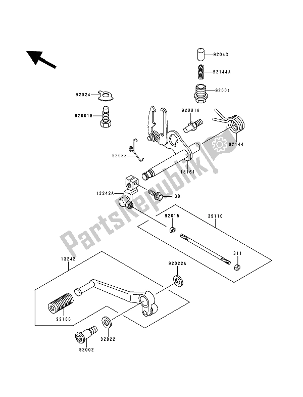 Tutte le parti per il Meccanismo Di Cambio Marcia del Kawasaki Zephyr 750 1994