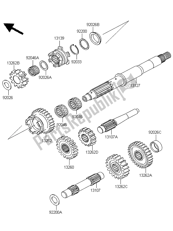 Wszystkie części do Przenoszenie Kawasaki KFX 700 2011