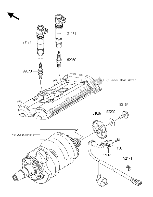 All parts for the Ignition System of the Kawasaki ER 6N ABS 650 2015