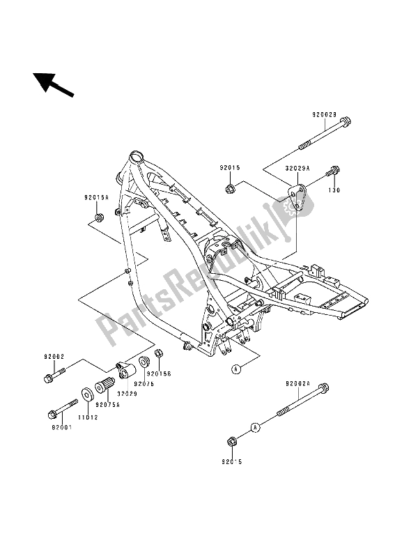 Tutte le parti per il Montaggi Della Struttura del Kawasaki Zephyr 1100 1992