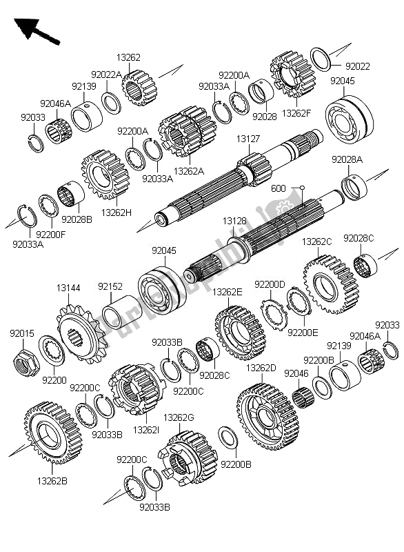 Tutte le parti per il Trasmissione del Kawasaki Z 750 2010