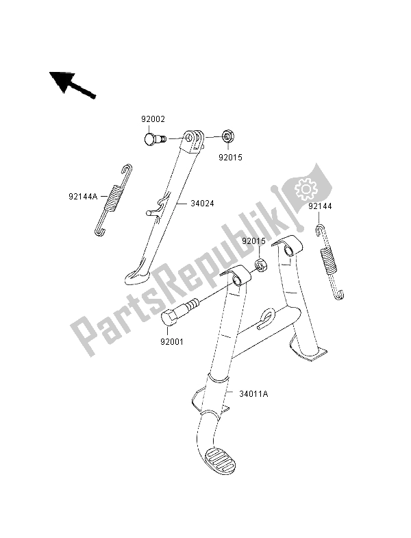 Tutte le parti per il In Piedi del Kawasaki Zephyr 750 1997