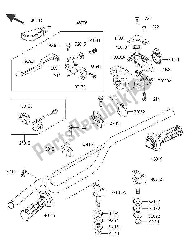 Toutes les pièces pour le Guidon du Kawasaki KX 85 SW 2016