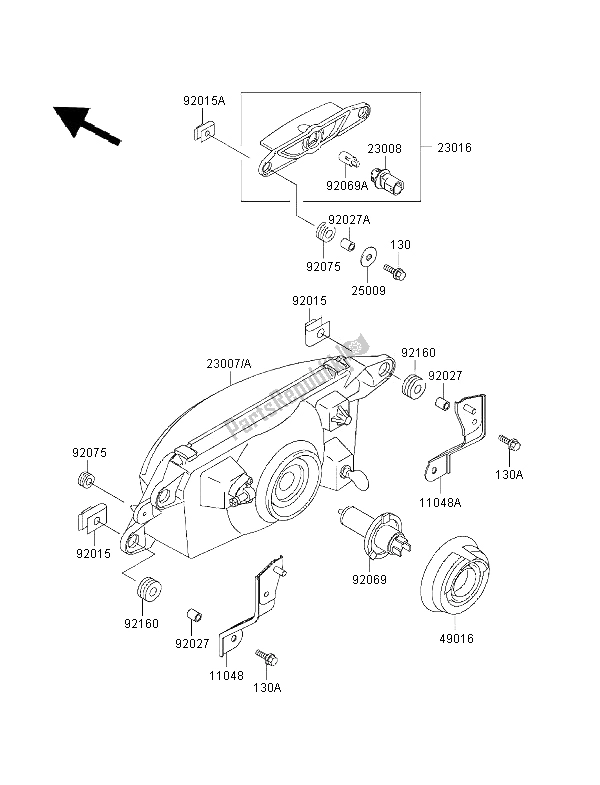 Tutte le parti per il Faro del Kawasaki Ninja ZX 6R 600 1995