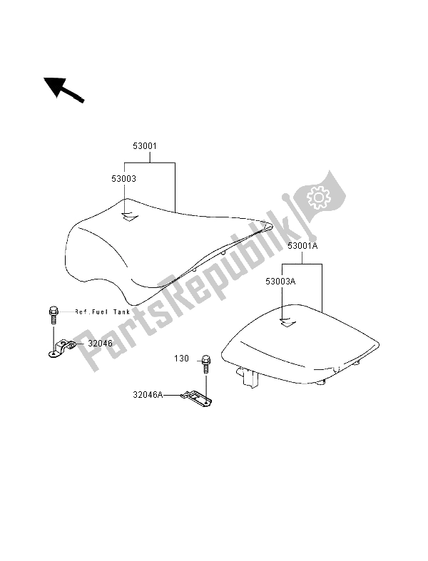 All parts for the Seat of the Kawasaki Ninja ZX 9R 900 1998