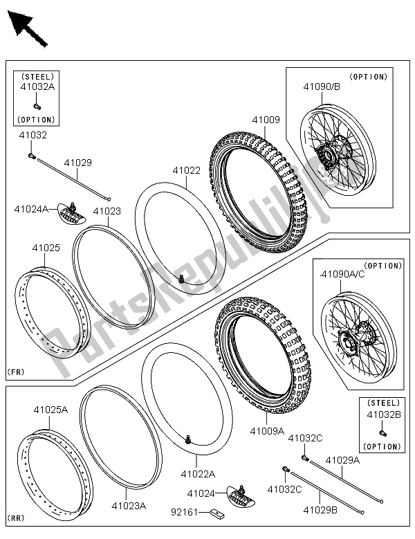 Toutes les pièces pour le Pneus du Kawasaki KX 450F 2009