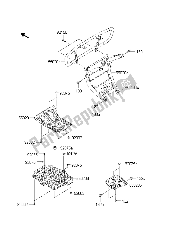 All parts for the Guard of the Kawasaki KVF 650 Prairie 4X4 2003