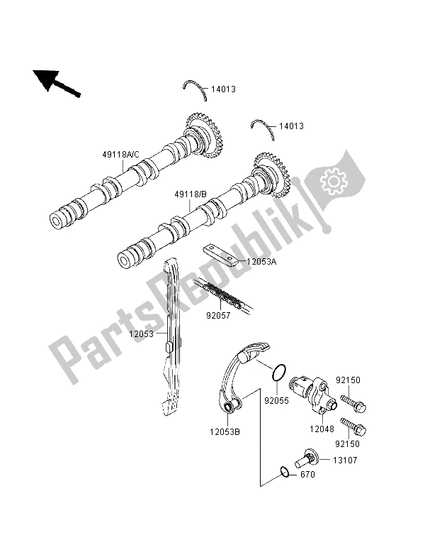 Toutes les pièces pour le Arbre à Cames Et Tendeur du Kawasaki ZXR 750 1995