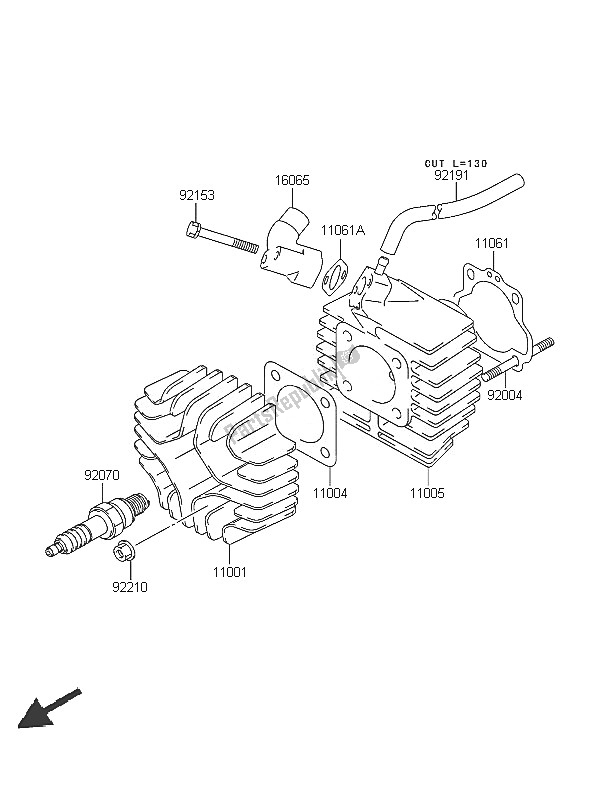 Tutte le parti per il Testata del Kawasaki KFX 50 2005