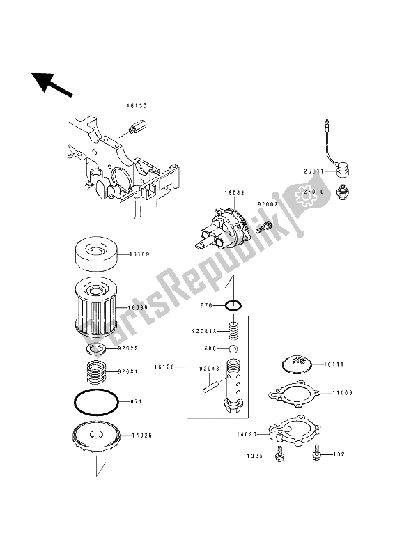 Tutte le parti per il Pompa Dell'olio del Kawasaki ZZ R 250 1994